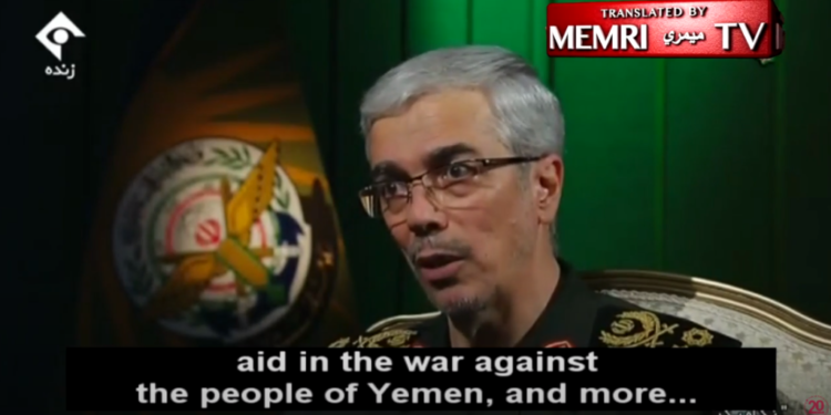 מוחמד באגרי. צילום מסך מיוטיוב, באדיבות מכון ממרי צבא איראן: "המתקפה על ישראל השיגה את כל מטרותיה"