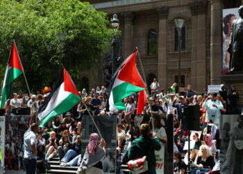 הפגנה אנטי-ישראלית באוסטרליה, 29 בפברואר 2024. צילום: EPA