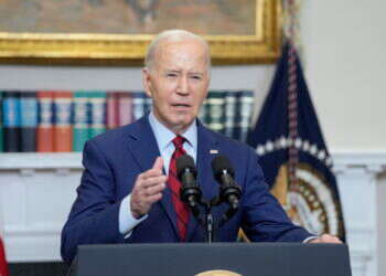 הנשיא ביידן בנאום בבית הלבן בתחילת החודש בו הצהיר שלגזענות ולאנטישמיות אין מקום בארה"ב. צילום: EPA