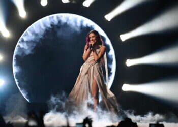 עדן גולן מופיעה בחזרה הגנרלית של האירוויזיון. צילום: EPA עדן גולן מופיעה בחזרה הגנרלית של האירוויזיון