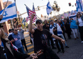 הפגנה פרו־ישראלית באוניברסיטת דרום קליפורניה. צילום: איי.פי