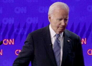 הנשיא ג'ו ביידן בעימות. צילום: AFP