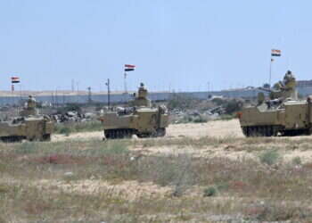 כוחות של צבא מצרים בסיני, סמוך לגבול רצועת עזה. צילום: AFP