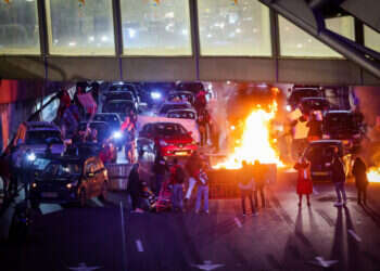 חסימת נתיבי איילון, פברואר 2024. צילום: פלאש 90 חֲמַ"ל תְּבִיעוֹת