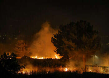 השרפות סמוך לקריית שמונה, כתוצאה מירי טילי חיזבאללה. צילום: דוד כהן, פלאש 90