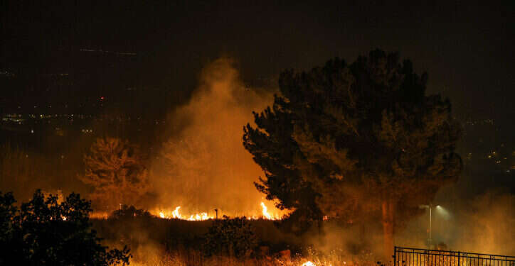 השרפות סמוך לקריית שמונה, כתוצאה מירי טילי חיזבאללה. צילום: דוד כהן, פלאש 90