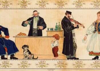 פונדק יהודי. ציור: גוסטב פילאטי, 1928