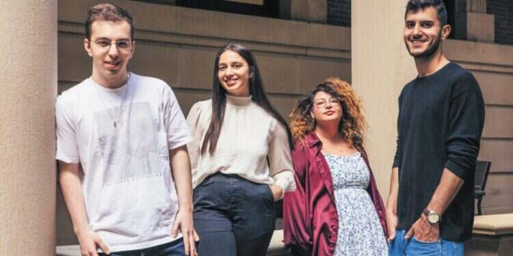 מימין לשמאל: בר ממן, נעמי פרומין, סתיו סלמה, טל זוסמן. צילום: אוהד קב