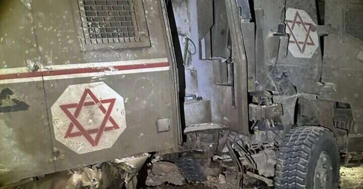 הרכב הצבאי של חיל הרפואה שנפגע ממטען בג'נין 22 שנה אחרי "חומת מגן": ג'נין חזרה להיות מוקד הטרור בצפון השומרון