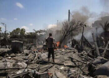 זירת החיסול במואסי, רצועת עזה, בשבת שעברה. צילום: אי.פי.איי