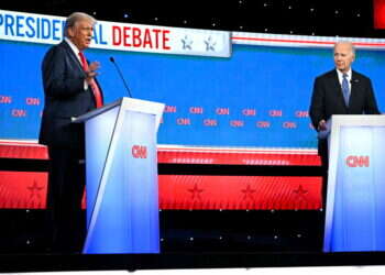 ביידן וטראמפ בעימות. צילום: AFP