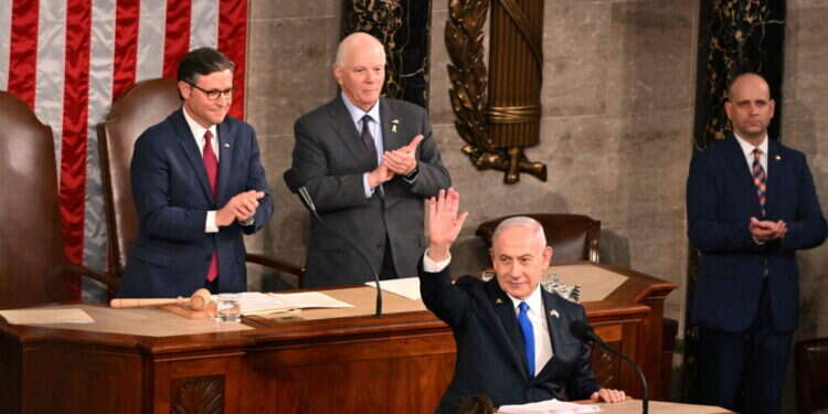 נתניהו בקונגרס, שלשום. צילום: איי.אף.פי