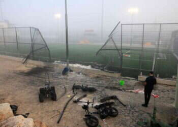 זירת פגיעת הרקטה במג'דל שמס. צילום: AFP