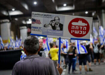 הדמוקרטיה היא "הפיכה". מפגינים בנתב"ג, השבוע. צילום: אבשלום ששוני, פלאש 90