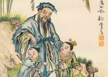 מפליג עד לכיבוד הורים בתרבות הסינית הדפס מתוך מגילה. סין, המאה ה־ 19. צילום: גטי אימג'ס