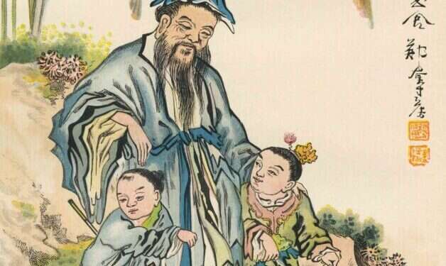 מפליג עד לכיבוד הורים בתרבות הסינית הדפס מתוך מגילה. סין, המאה ה־ 19. צילום: גטי אימג'ס