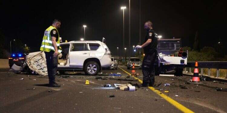 זירת התאונה בכביש 1. צילום: דוברות המשטרה זירת התאונה בכביש 1. צילום: דוברות המשטרה