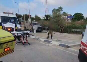 זירת הפיגוע. צילום: מד ראשוני: שני פצועים בפיגוע ירי בכביש 55