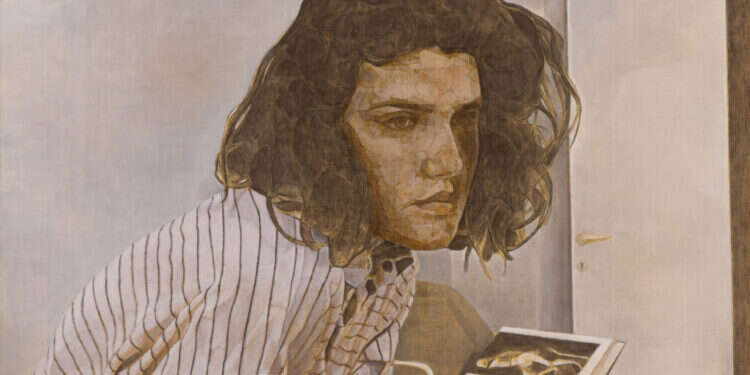 .בלי שמץ כישורי חיים ואפס ביטחון עצמי. יוסי מרק,  .בלי שמץ כישורי חיים ואפס ביטחון עצמי. יוסי מרק, "מודי בלוז", שמן על קנבס, 2021. צילום: סטודיו שוקי קוק, באדיבות האמן וגלריה שלוש