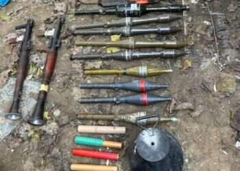 חלק מהאמל"ח שתפסו כוחות צה"ל ברפיח. צילום: דו"צ