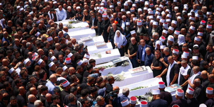 הלוויית הילדים בתחילת השבוע. צילום: דוד כהן, פלאש 90