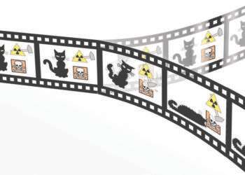 שרדינגר נמלט לסנטוריום בהרים. המחשה מאוירת לניסוי החתול המפורסם. איור: Christian Schirm