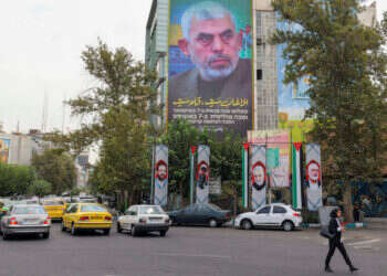 שלט חוצות בטהרן, השבוע. צילום: איי.אף.פי