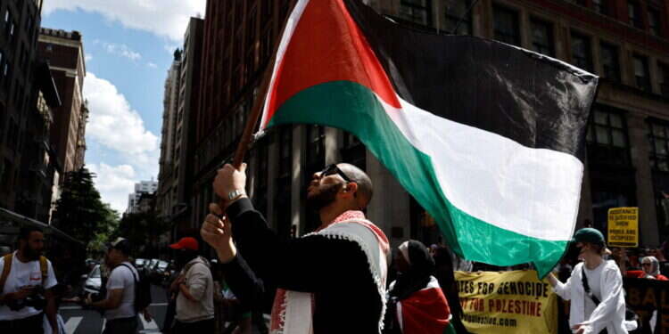 הפגנות אנטי ישראליות בניו יורק. צילום: AFP הכול פוליטי? בין השביתה להקלטות מנדלבליט-נוה עובר קו ישיר
