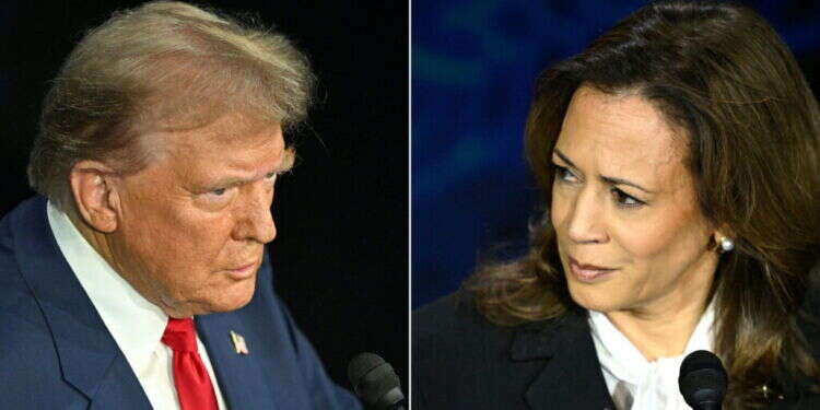 טראמפ והאריס בעימות. צילום: AFP הטענות, ההאשמות ואכילת חיות מחמד: סיכום עימות טראמפ-האריס