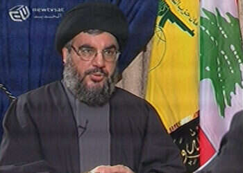 נסראללה בראיון לערוץ הטלוויזיה "אל־ג'דיד", אוגוסט 2006. צילום: איי.פי