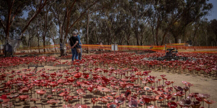 מיצג כלניות לזכר הנופלים ביער רעים. צילום: חיים גולדברג - פלאש 90 מיצב כלניות לזכר הנופלים ביער רעים. צילום: חיים גולדברג - פלאש 90