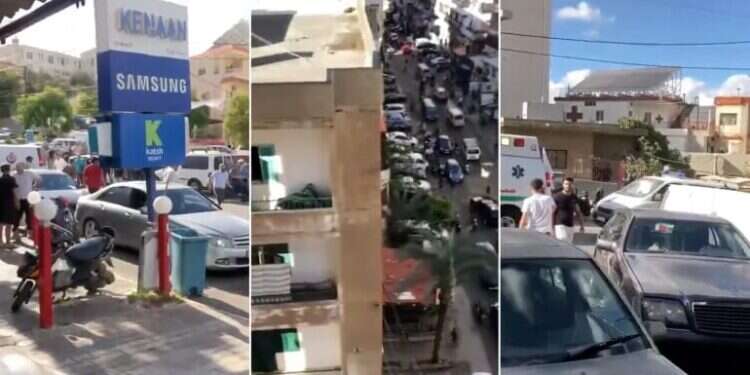 הרגעים אחרי פיצוץ הביפרים בביירות. צילום מרשתות ערביות תשעה הרוגים ואלפי פצועים בפיצוצים ברחבי לבנון