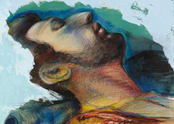 שי עבאדי, "אבינדב", טכניקה מעורבת על עץ לבוד, 2016