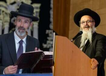 הרב מיכה הלוי (מימין) והרב מאיר כהנא. צילומים: מענדי קוירט, יוסי אלוני
