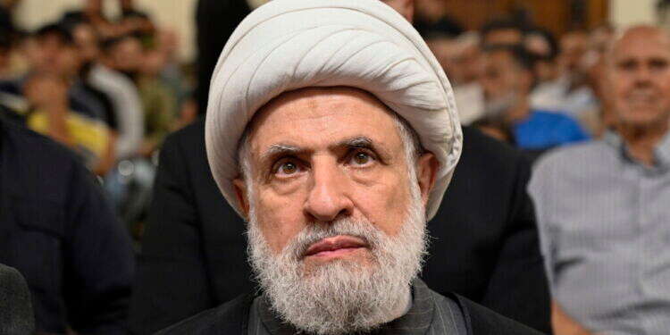 מזכ חיזבאללה יתמוך בעאון? נעים קאסם. צילום: EPA