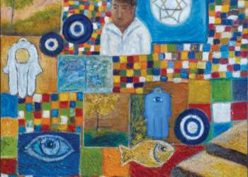 ויויאן פרץ בן מאיר, "שליטת עין הרע בדברים שבקדושה", שמן על בד, 2022