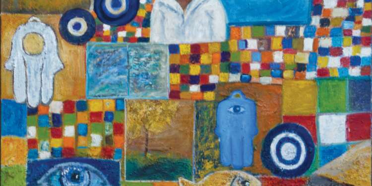 ויויאן פרץ בן מאיר, "שליטת עין הרע בדברים שבקדושה", שמן על בד, 2022