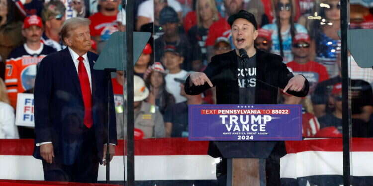 אילון מאסק תומך בדונלד טראמפ, צילום: Kevin Dietsch / GETTY IMAGES