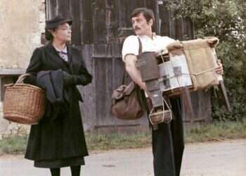 חוקר את האהבה ומעמקיה האפלים. סימון סיניורה ואלן דלון בסרט "האלמנה קודר", 1971. צילום: גטי אימג'ס