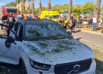 אחת מזירות נפילת הרקטות. צילום: תיעוד מבצעי מד"א