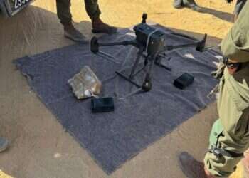 הרחפן שנוטרל בגבול מצרים. צילום: דובר צה"ל