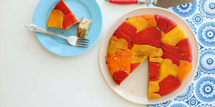 קיש פלפלים ומנגולד. צילום: אפרת ליכטנשטט