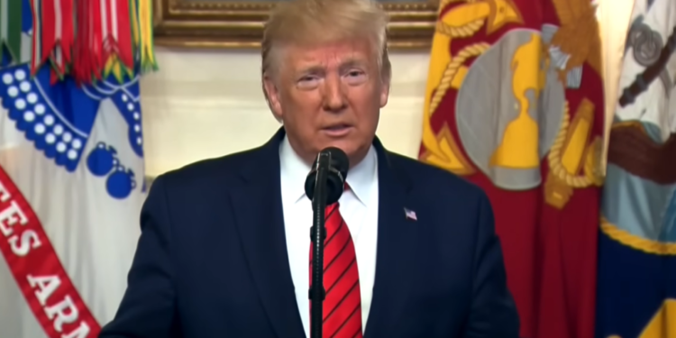 נשיא ארה"ב דונלד טראמפ, מודיע על חיסולו של מנהיג דאע"ש, אבו בקאר אל-בגדאדי. צילום מסך מיוטיוב