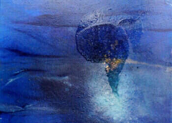 רחל סנצ׳ז, ללא כותרת, שמן על בד, 2020. מתוך התערוכה "מים רבים" המוצגת בבית האמנים בראשון לציון. צילום: אורי רוזנבך