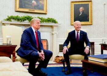 רפובליקני בחנות חרסינה. פגישת ביידן וטראמפ, השבוע. צילום: אי.פי.איי