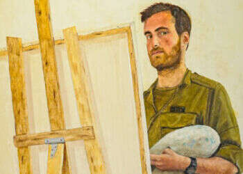 אלקנה לוי, "דיוקן האמן בהפוגה", 2024. צילום: יעקב בוטה