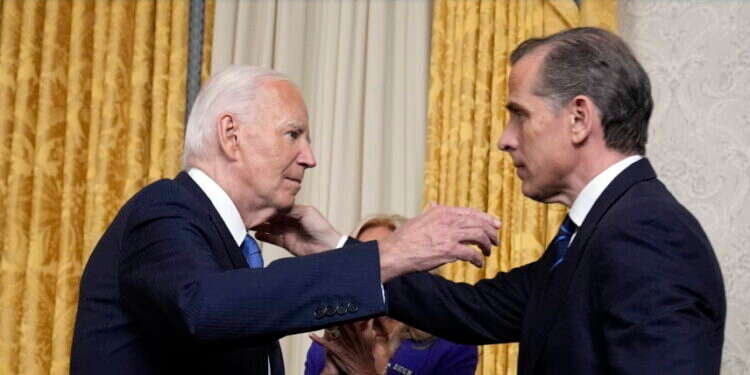 ג'ו והאנטר ביידן, בחודש יולי. צילום: EPA