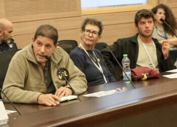 יוכבד ליפשיץ ששוחררה משבי חמאס בועדת הכנסת. צילום: דוברות הכנסת - דני שם טוב