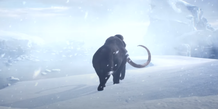 ממותה. צילום מסך מיוטיוב במשקל 180 קילו: ממותה קפואה התגלתה בסיביר