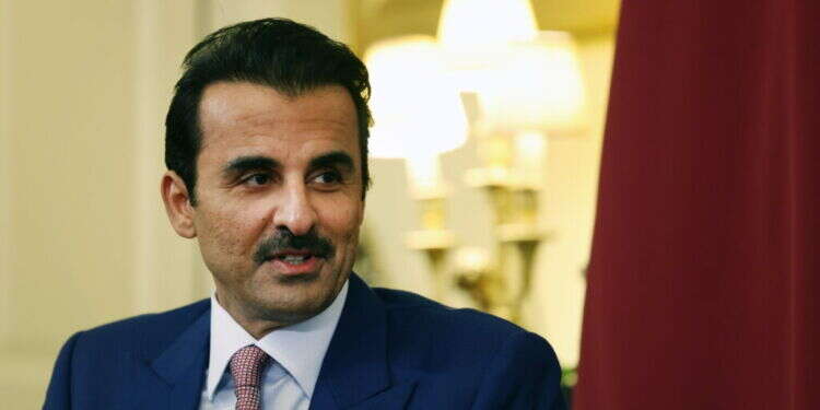 שייח' אל־ת'אני, אמיר קטאר. צילם: אי.פי.איי ושייח' אל־ת'אני, אמיר קטאר. צילם: אי.פי.איי